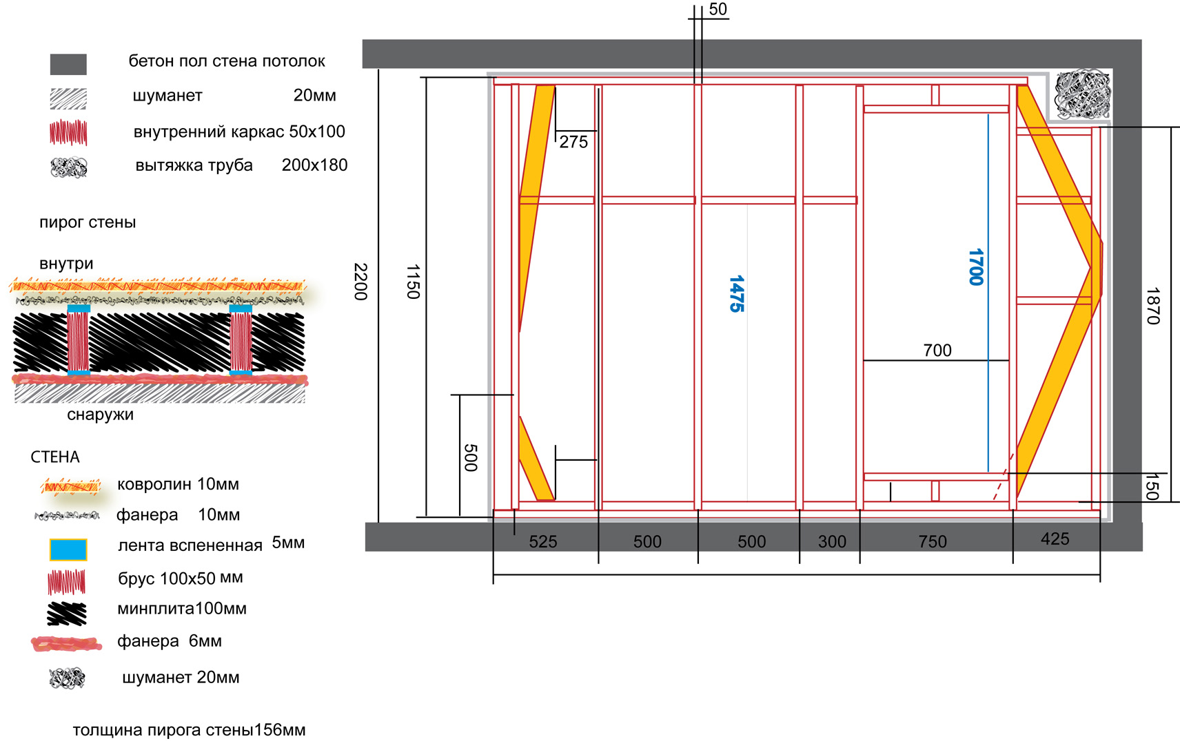 каркас будки звукозаписи