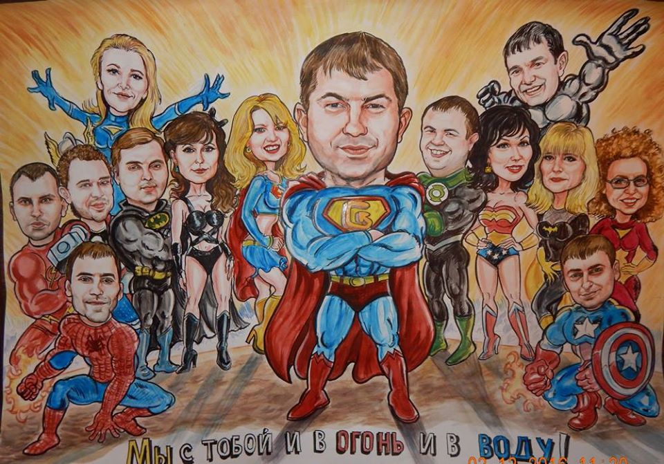 #шарж в стиле комикс марвэл