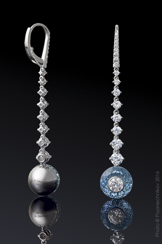 Рекламное фото ювелирных изделий с драгоценными камнями и бриллиантами