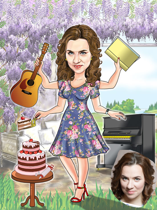 шарж на девушку