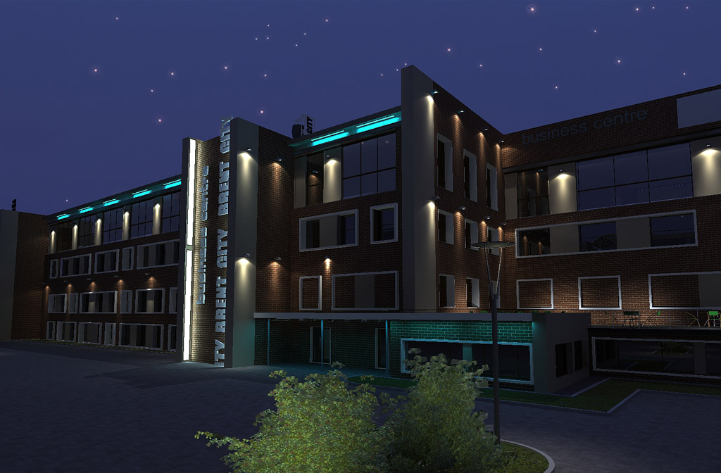 архитектурная подсветка бизнес-цента