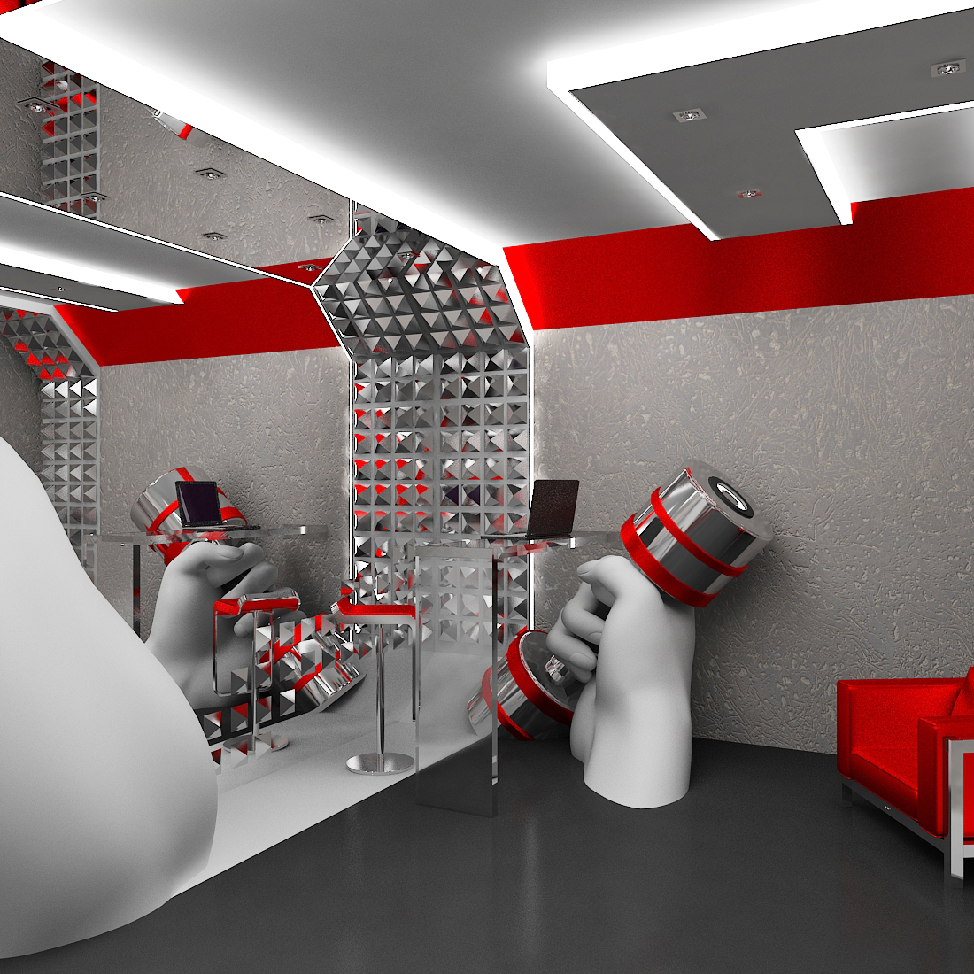 Тренажерный зал в стиле Хай-тек