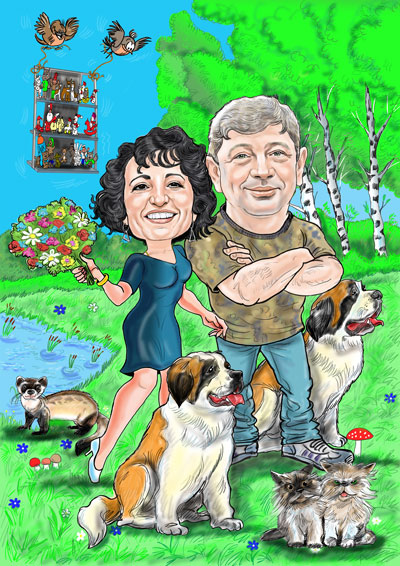 цифровой шарж