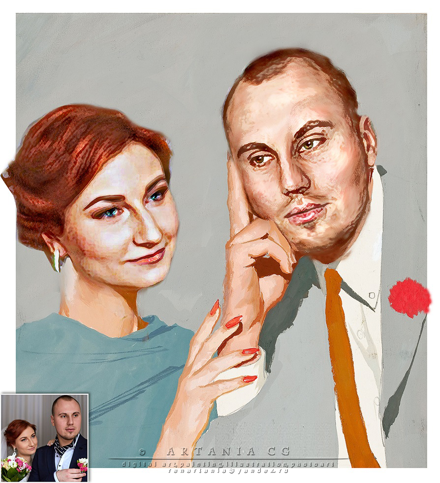 Монтаж, стилизация, дорисовка для иллюстрации