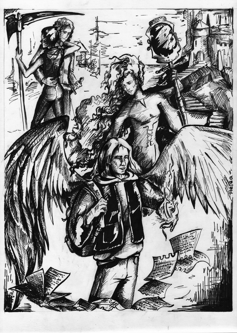 Фронтиспис для городского фэнтези "Прежде чем я умру"