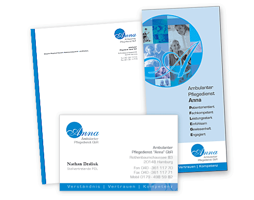 Фирменный стиль службы по уходу за престарелыми "Анна"