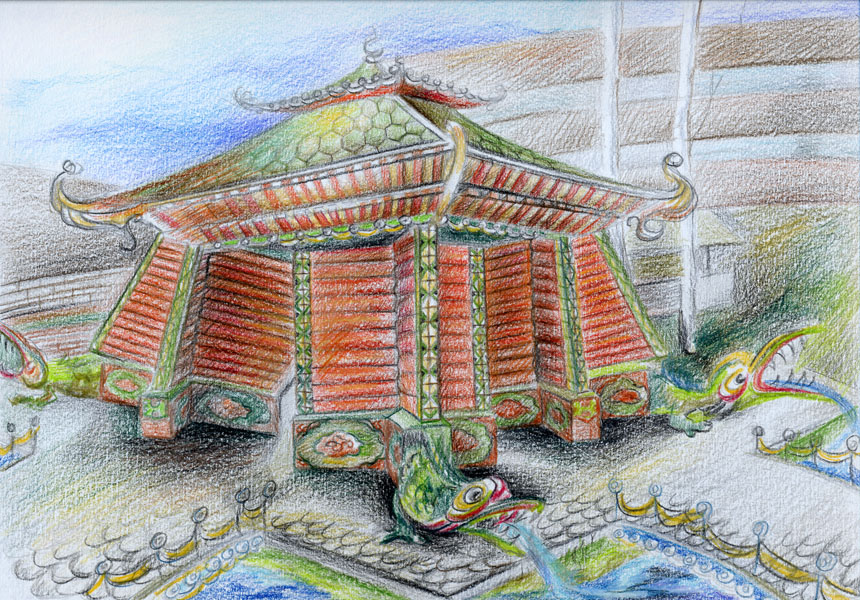 эскиз навеса для японского ресторана