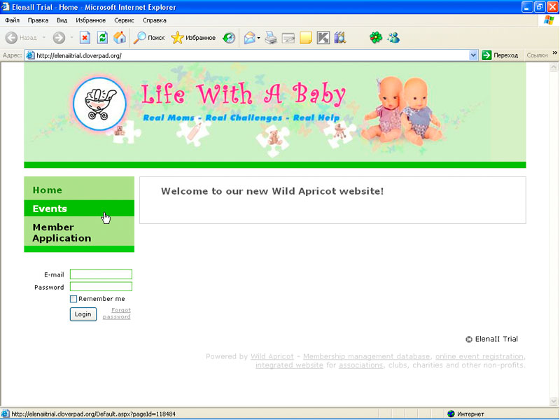 Сайт посвященный молодым мамам