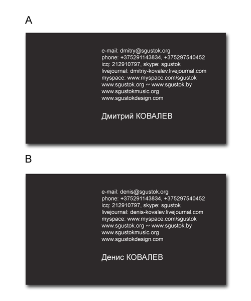 Визитка для братьев близнецов