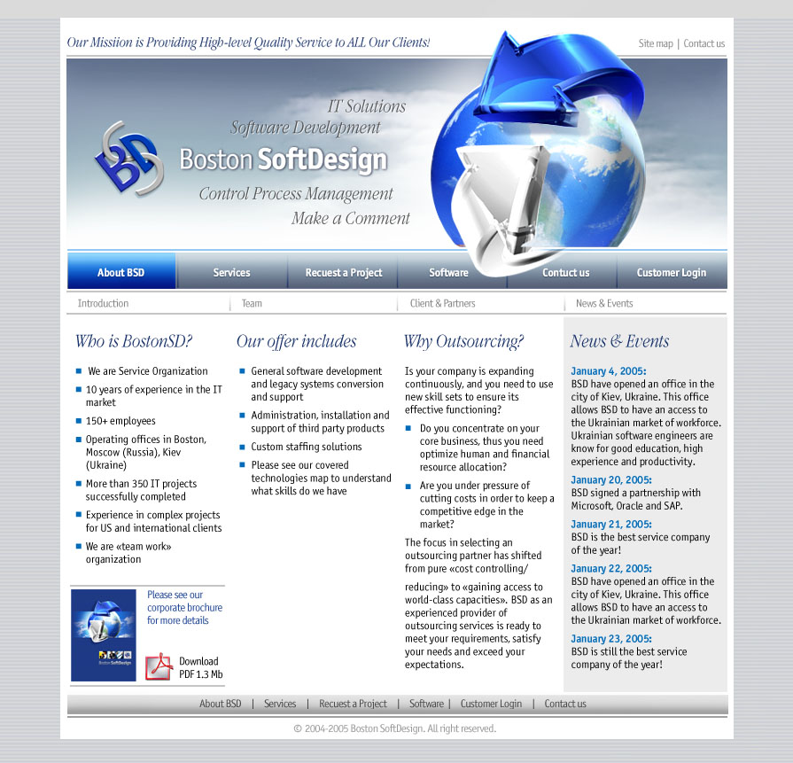 дизайн сайта BostonSoftDesign