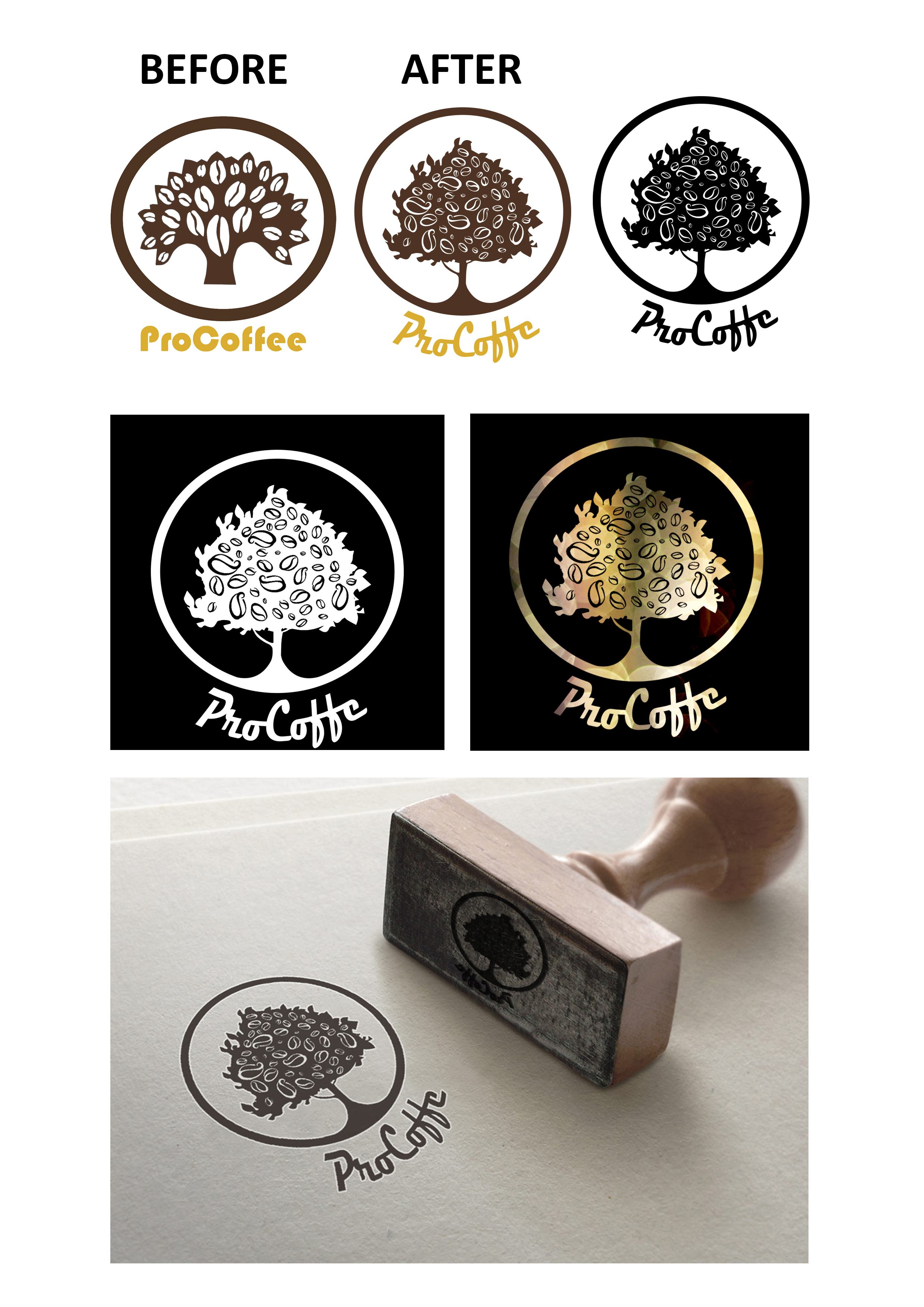 Ребрендинг логотипа для кафе "ProCoffe"