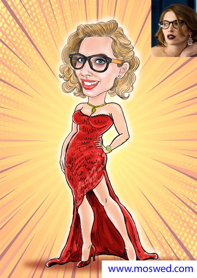 шарж на девушку