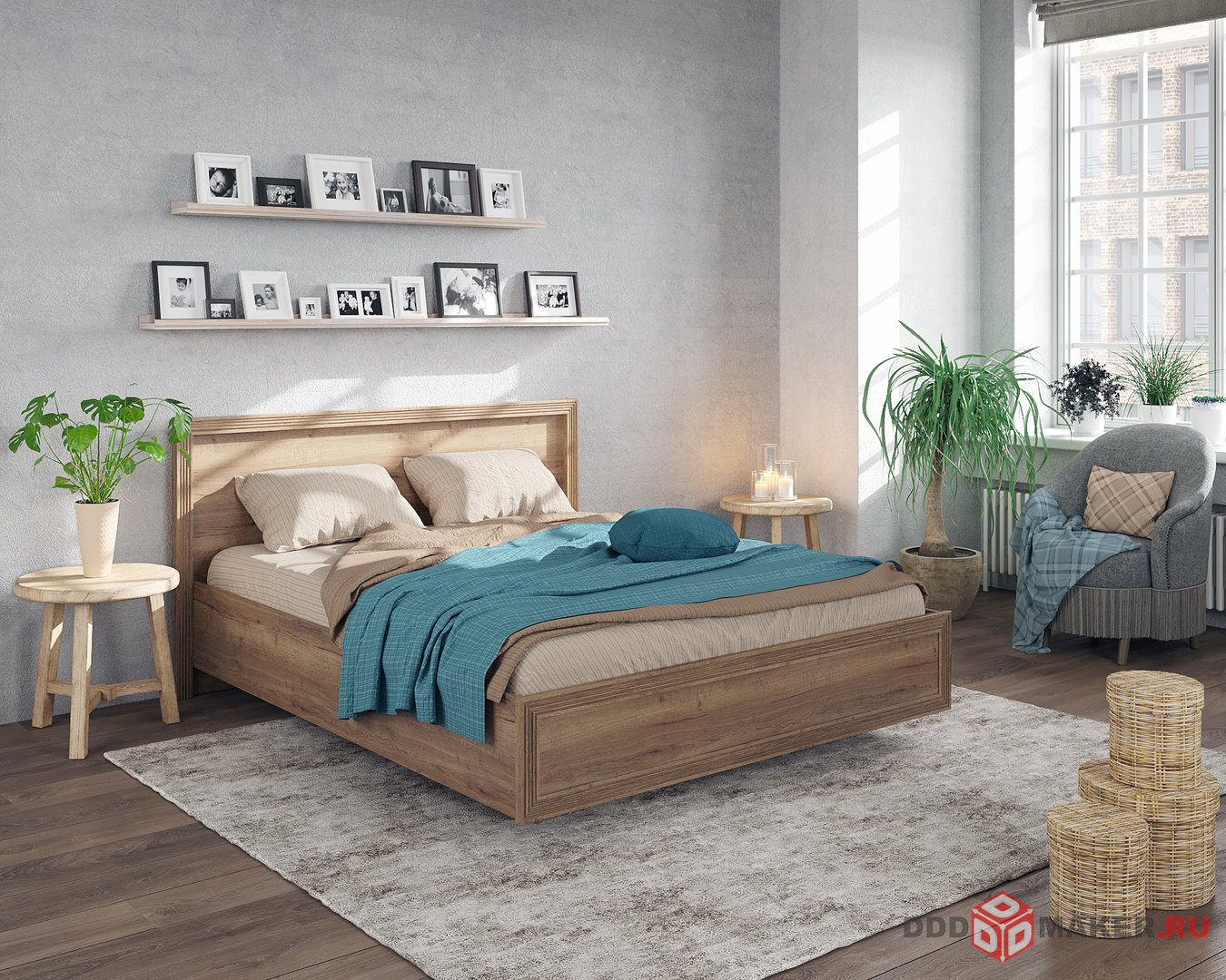 Кровать - 3d-моделирование и визуализация