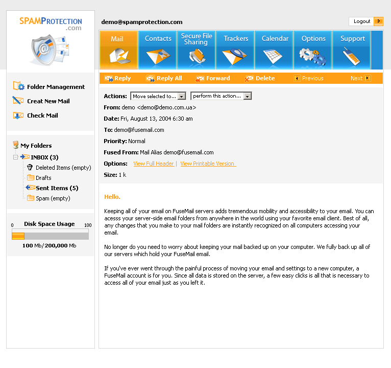 Интерфейс SpamProtection Создание письма