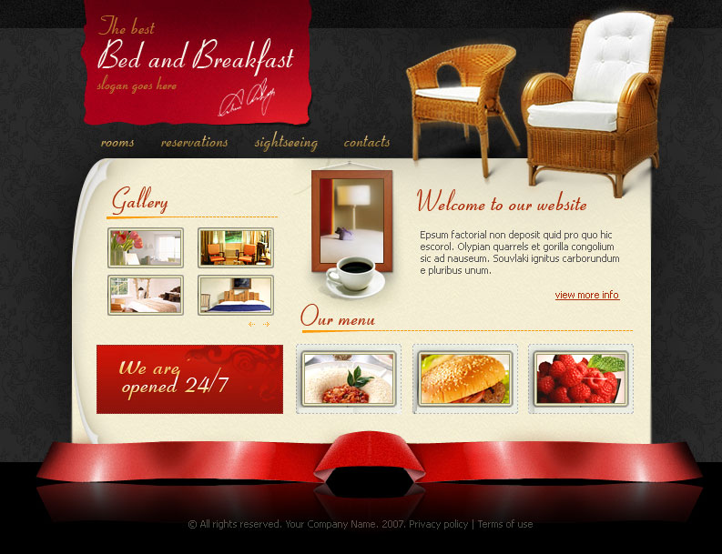 Макет сайта маленьгого отеля
