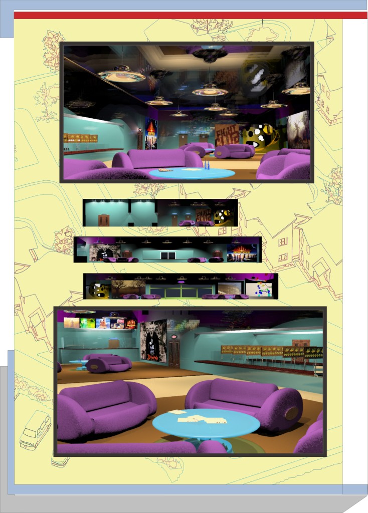 Визуализация фое кинотеатра