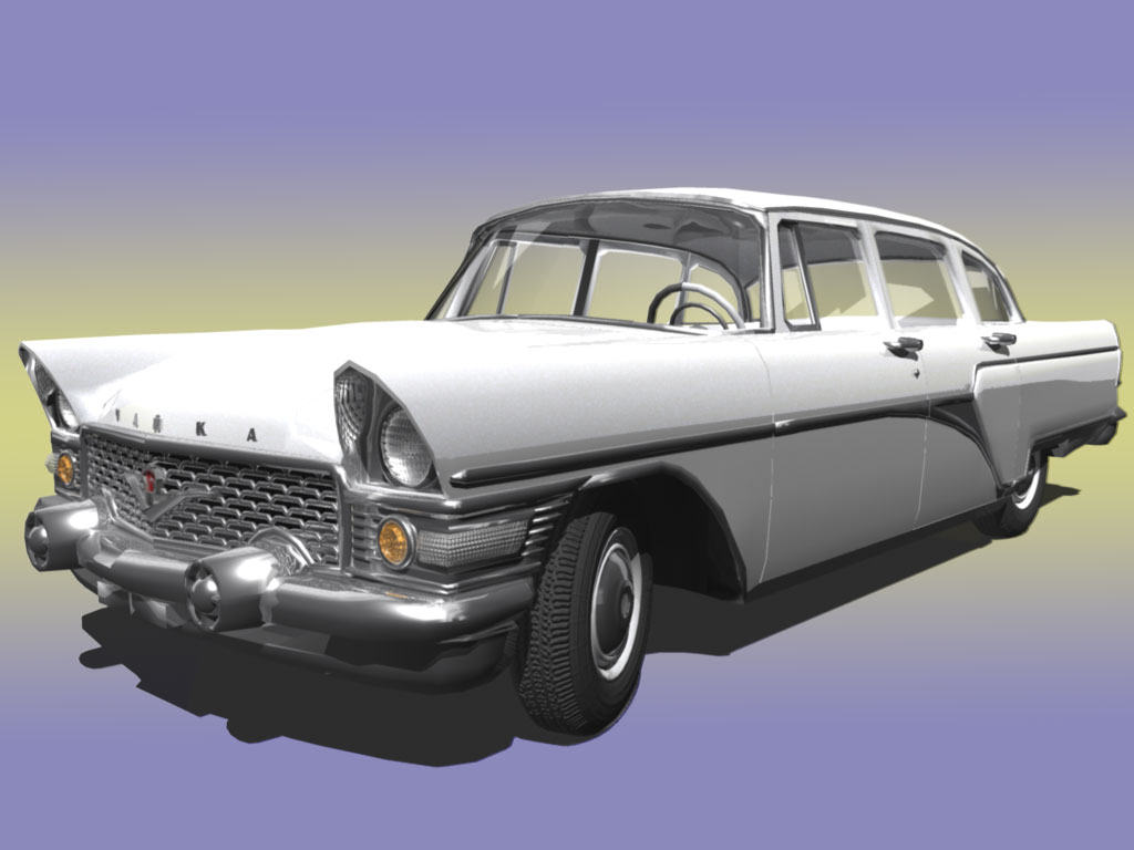 3д модель автомобиля "Чайка" ГАЗ 13