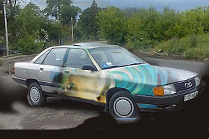 аэрография "рыбы на авто"