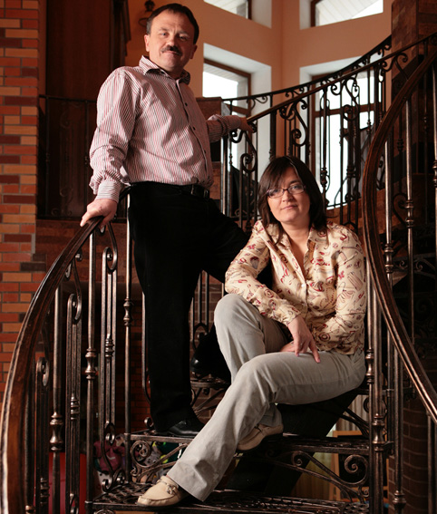 Съёмка писателей Анны и Сергея Литвиновых