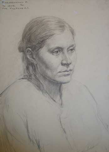 Портрет. 36х50 Бумага,карандаш.