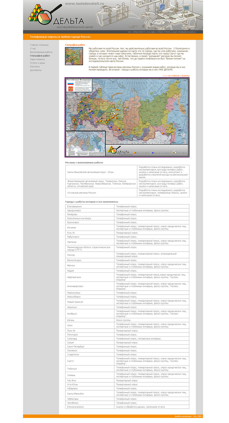 Дизайн сайта для Исследовательского центра "Дельта"