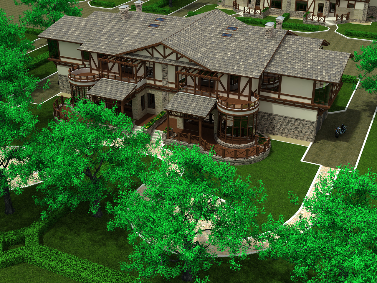 Блокированный дом в стиле "кантри"