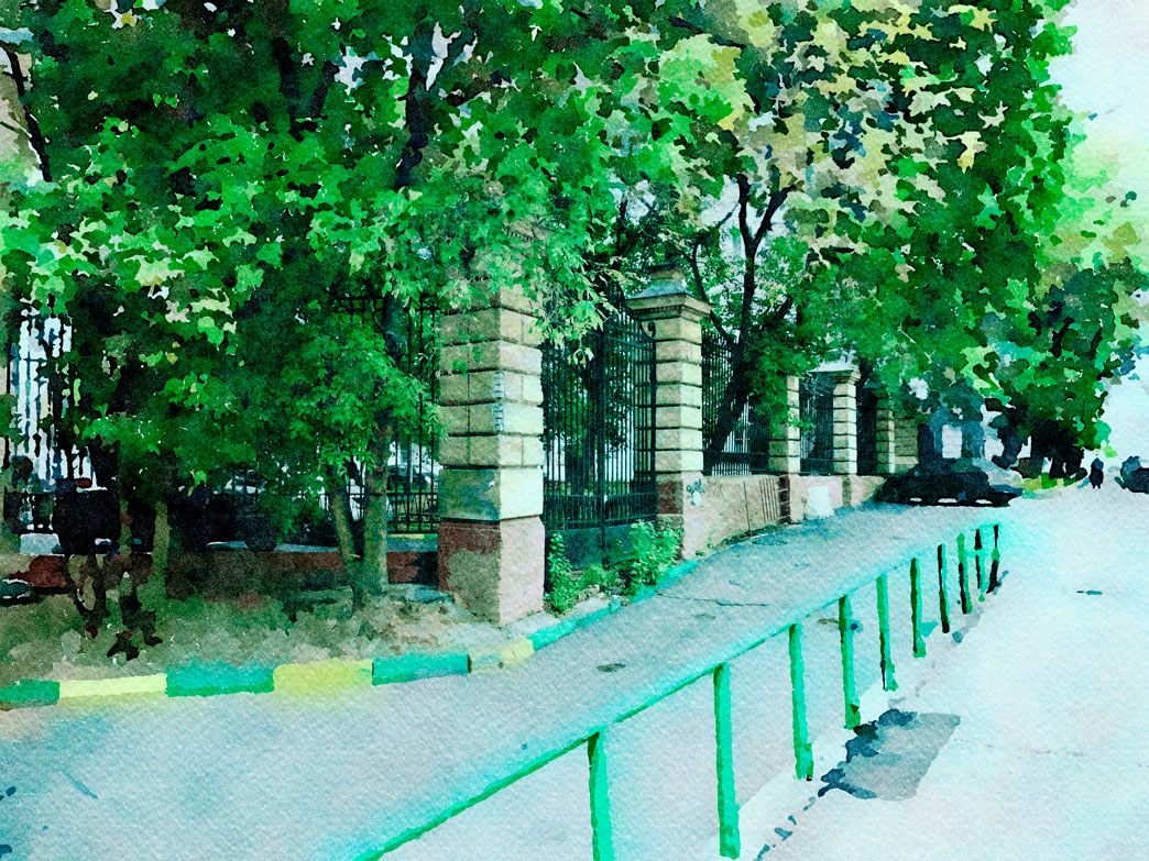 этюд "забор"