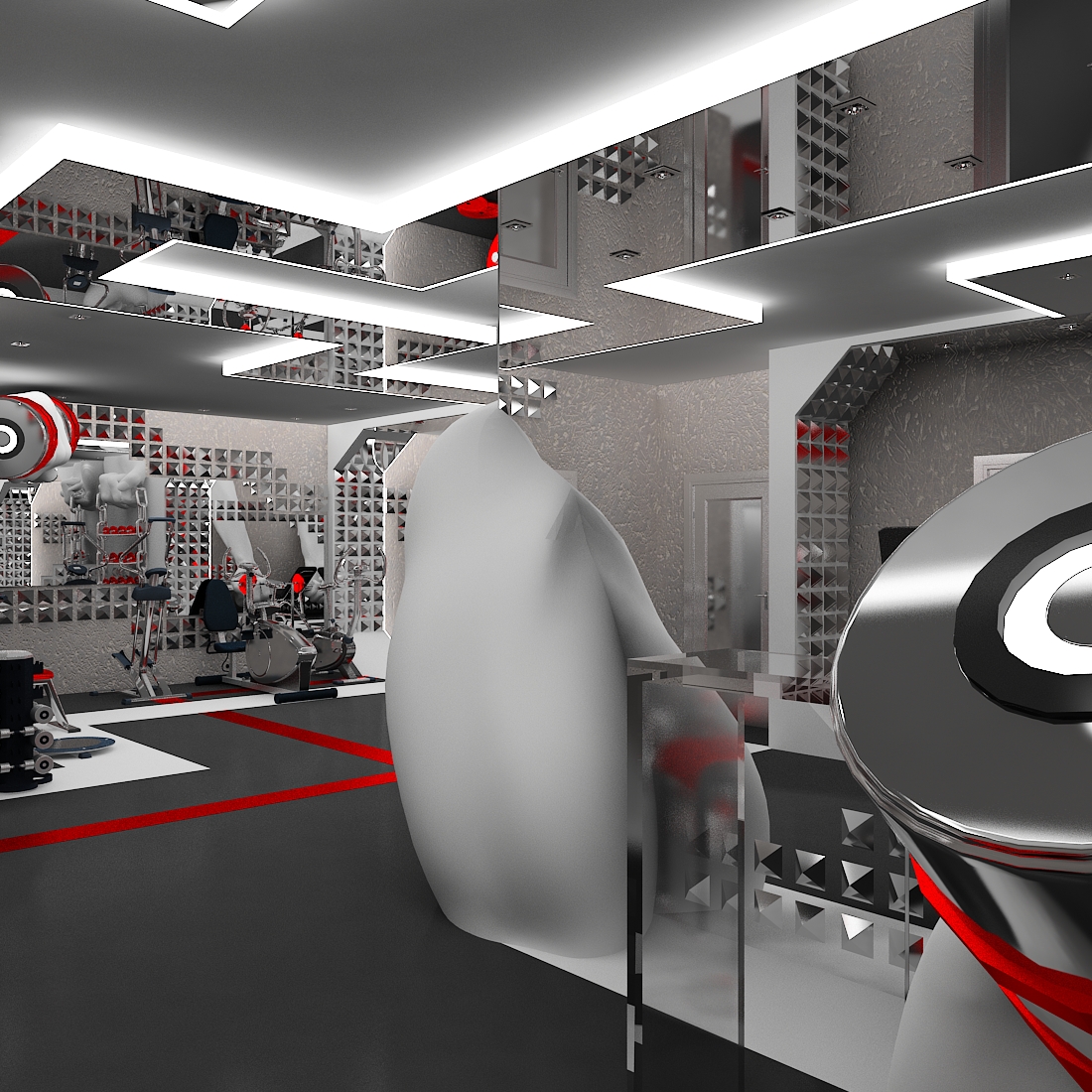 Тренажерный зал в стиле Хай-тек