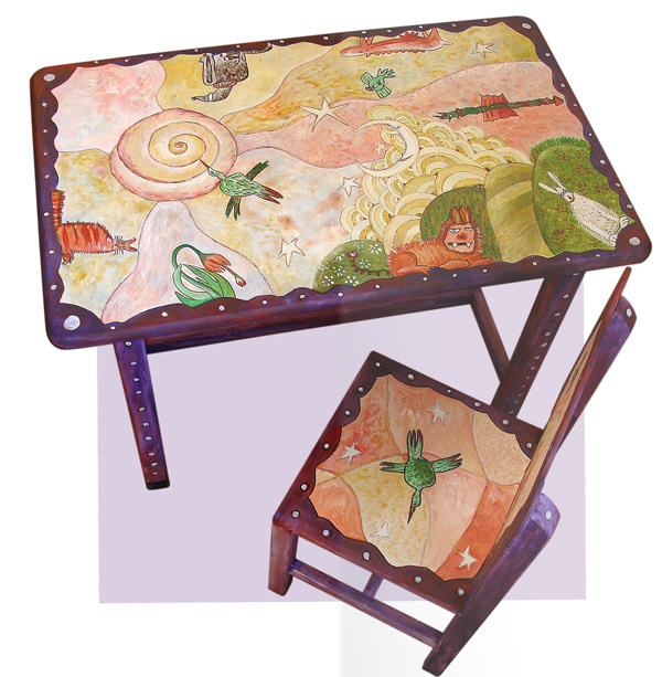 Расписной комплект детской мебели