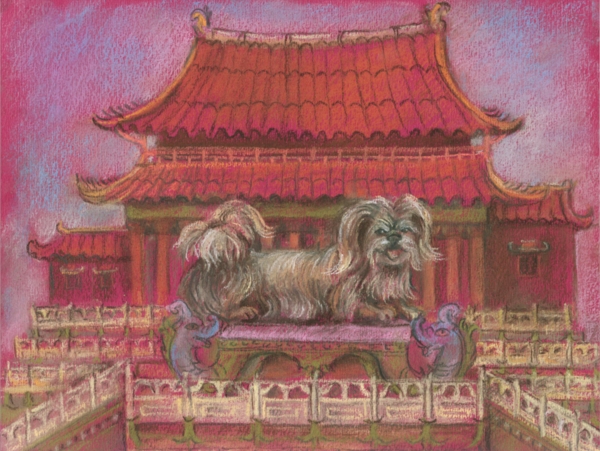 Иллюстрация для детской книги (Пекинес)