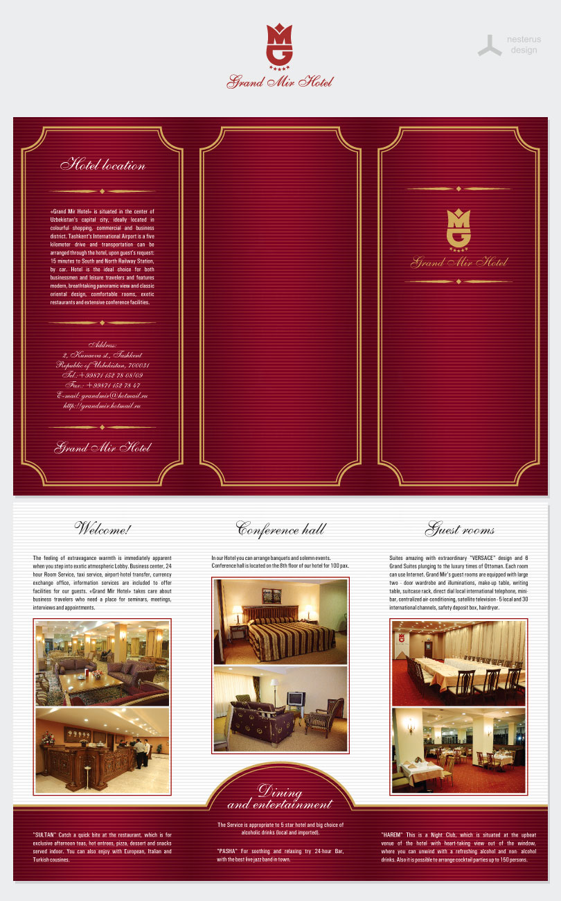 Дизайн буклета для пятизвездочного отеля "Grandmir"
