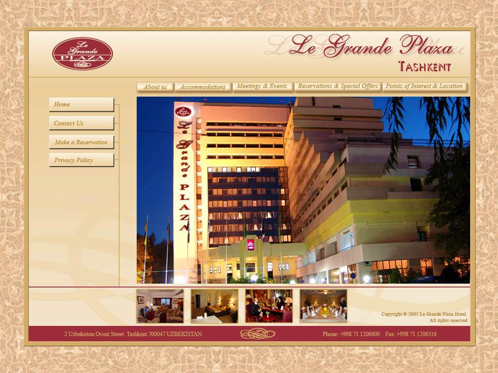 Сайт для гостиницы "Le grande plaza"