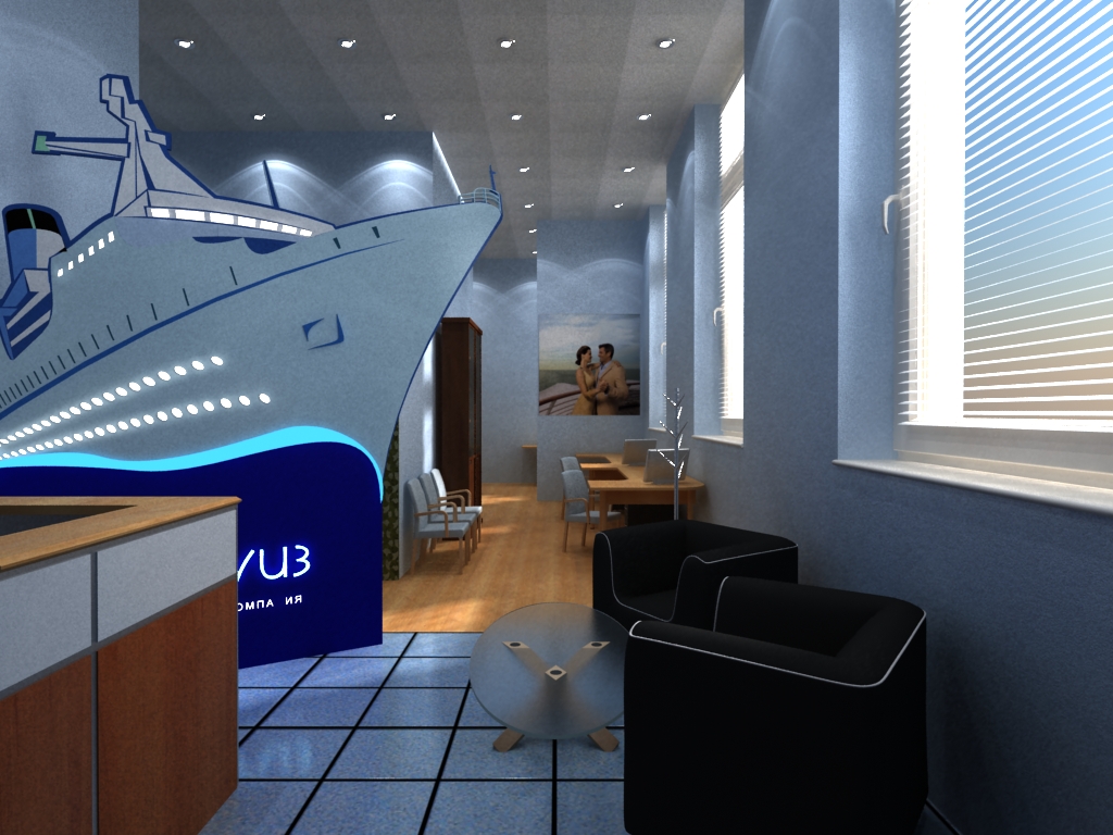 Вариант интерьера туристического офиса