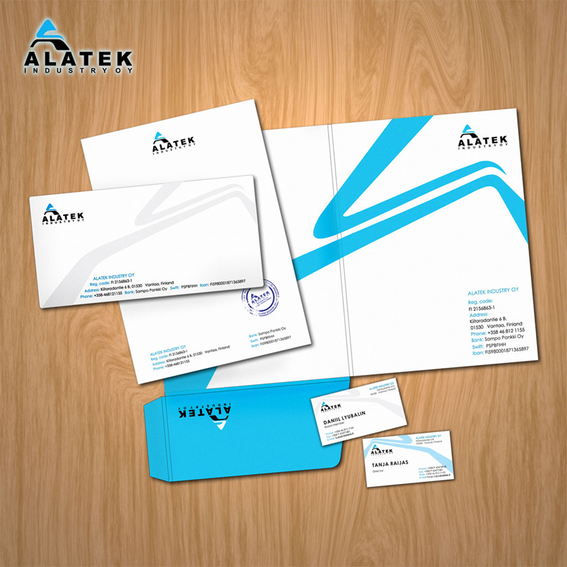 Фирменный стиль для фирмы " ALATEK OY"