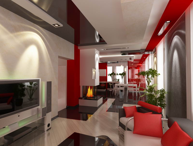 Гостиная, кухня-столовая