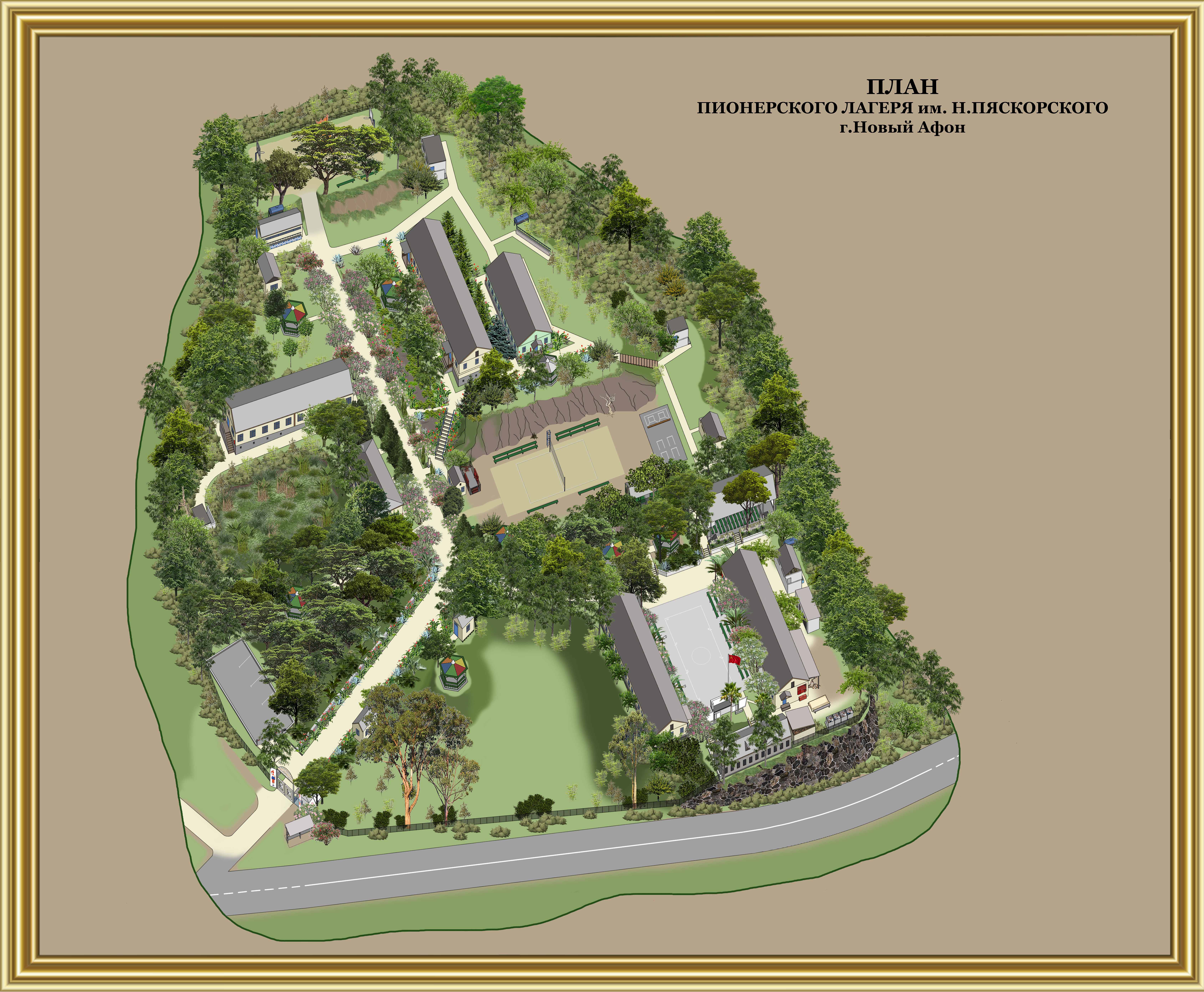 План пионерского лагеря составленный по фотоархивам