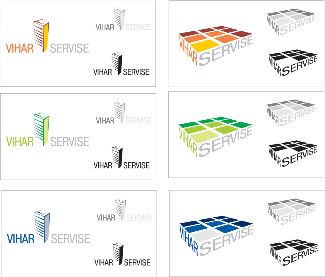 конкурсные варианты логотипа компании VIHAR (цвет)