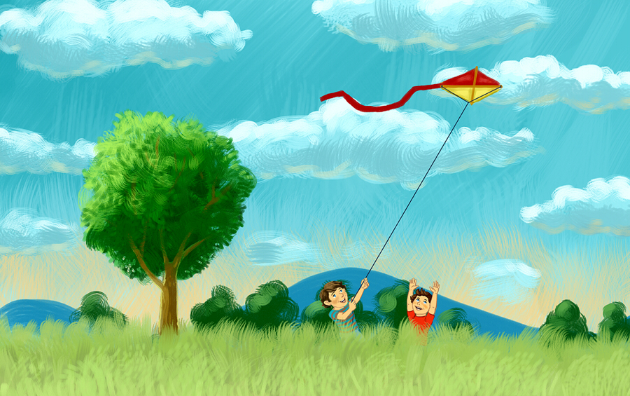 Запуск воздушного змея