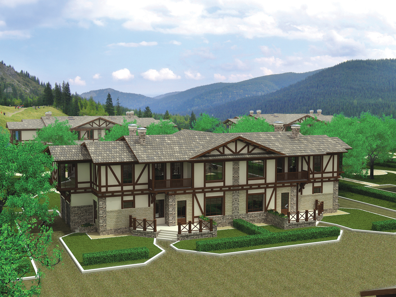 Блокированный дом в стиле "кантри"