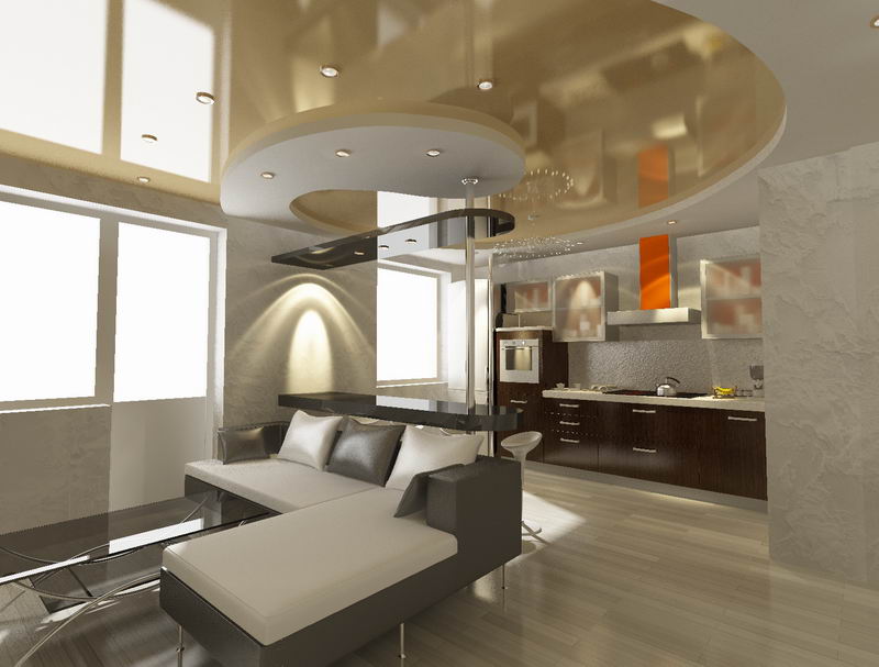 Гостиная, кухня-столовая