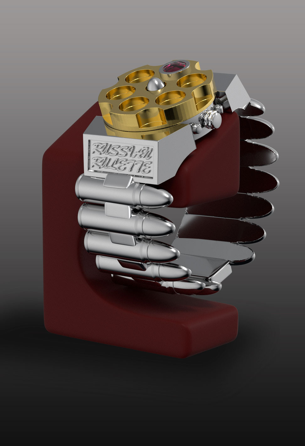 Браслет-часы "Русская рулетка" с крышкой