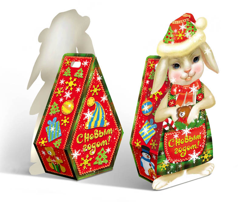 Зайчик упаковка для Нового года