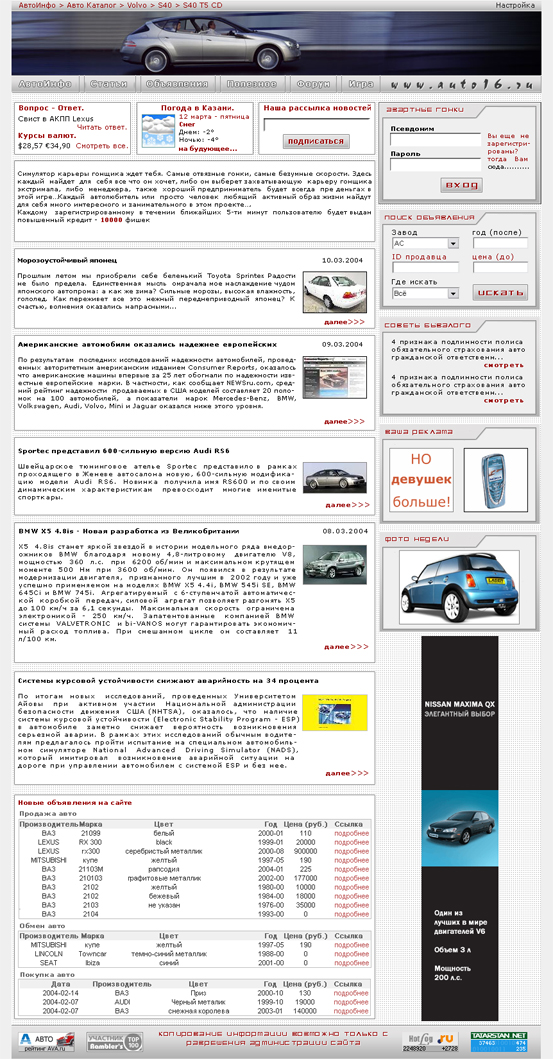 Редизайн автопортала auto16.ru