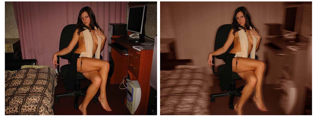 монтаж с эффектом "размытая реальность"