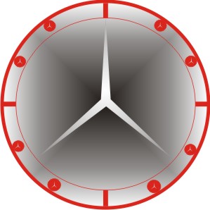 Макет циферблата часов "Mersedes"