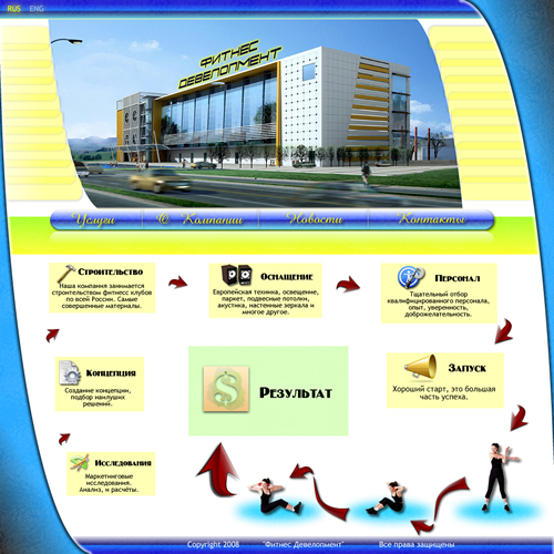 Представительский сайт компании Фитнес Девелопинг