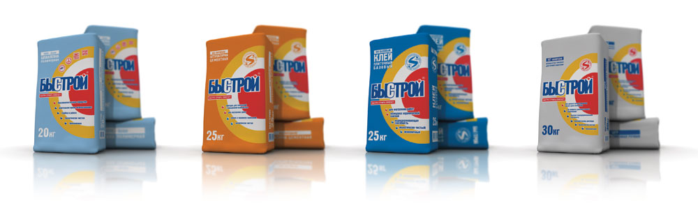 Упаковка строительных смесей ТМ "Быстрой"