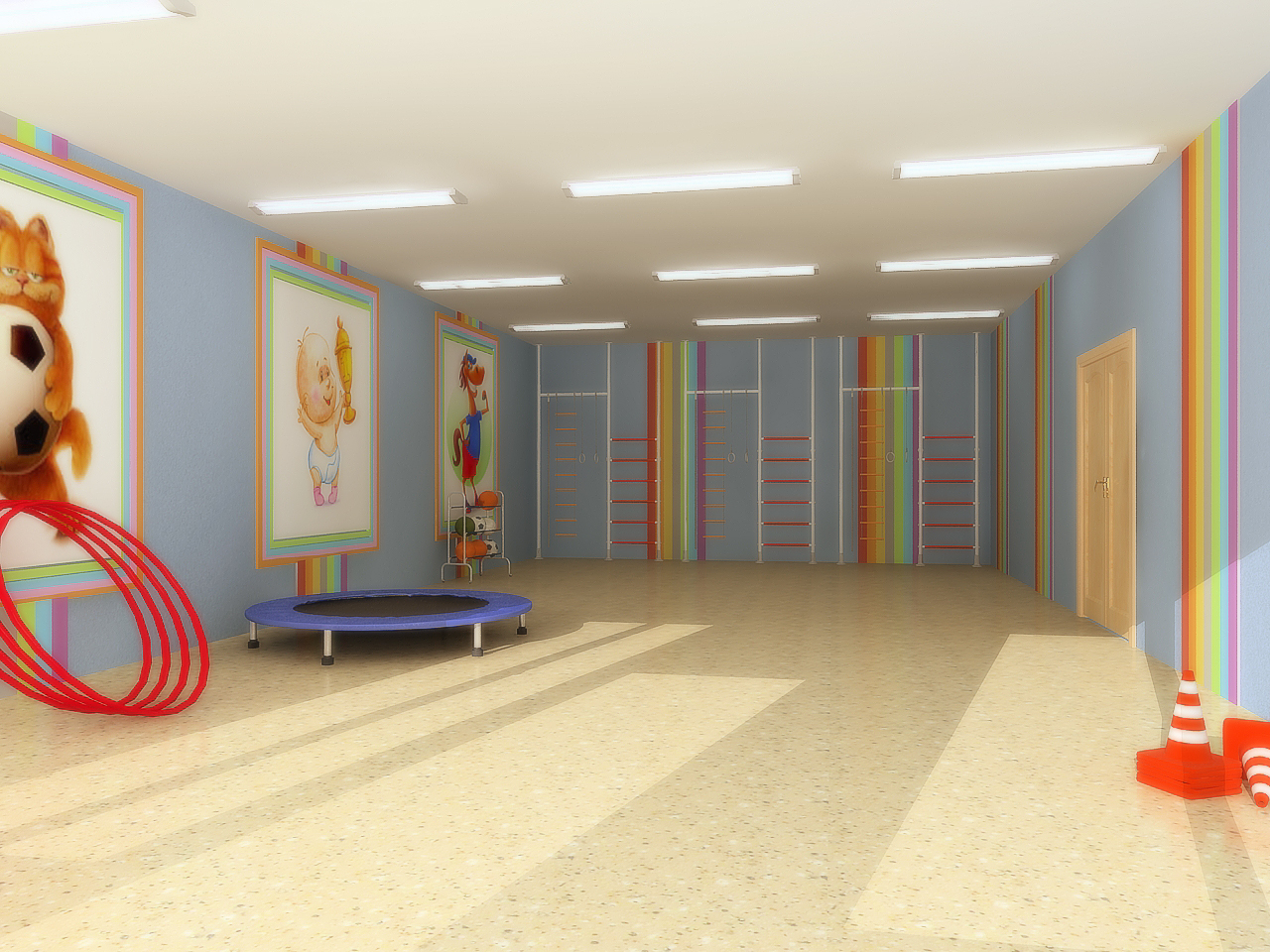зал спортивных занятий для частного детского сада