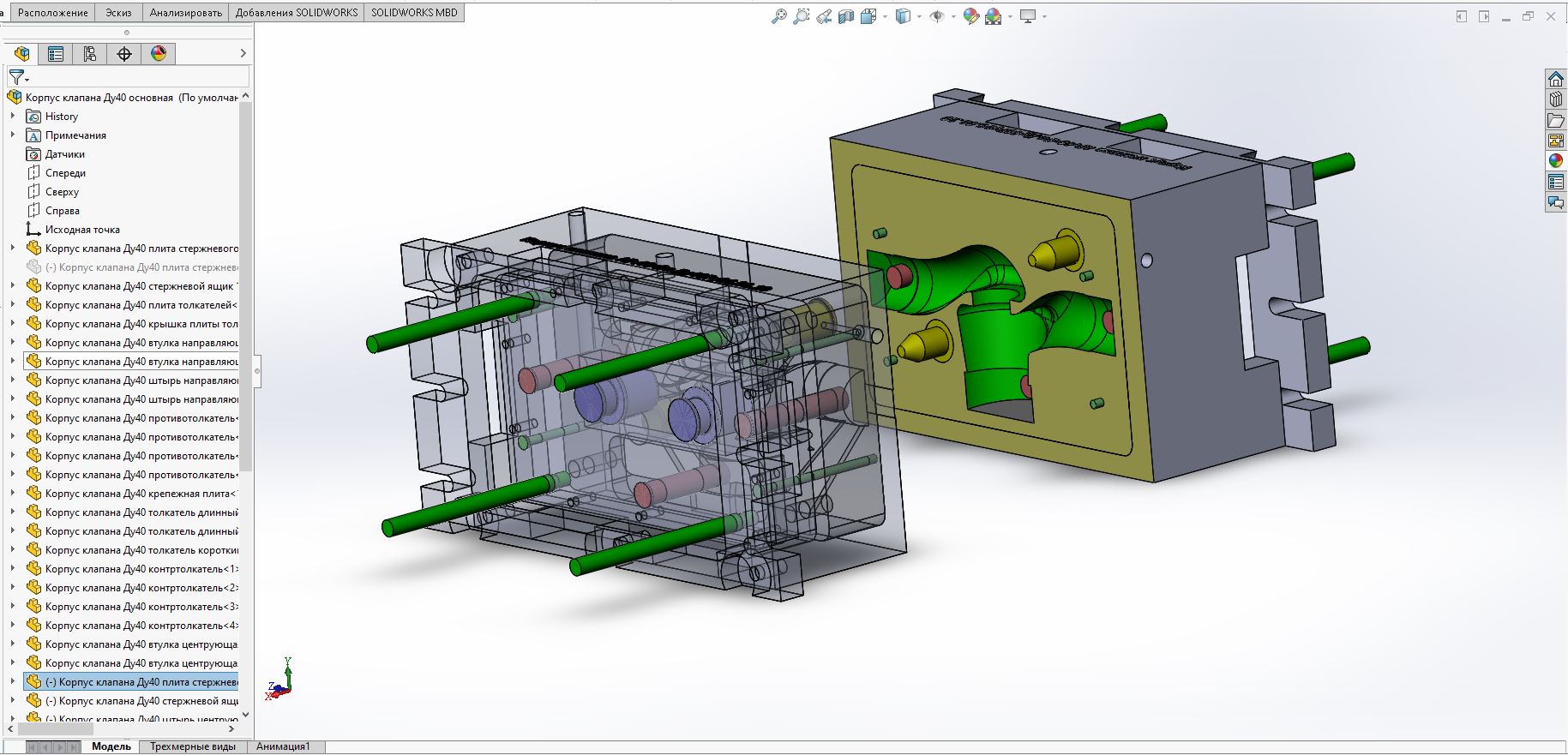 Пресс-форма стержневой машины