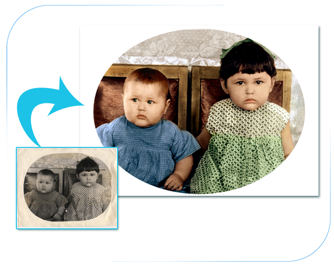 Раскрашивание старой черно-белой фотографии